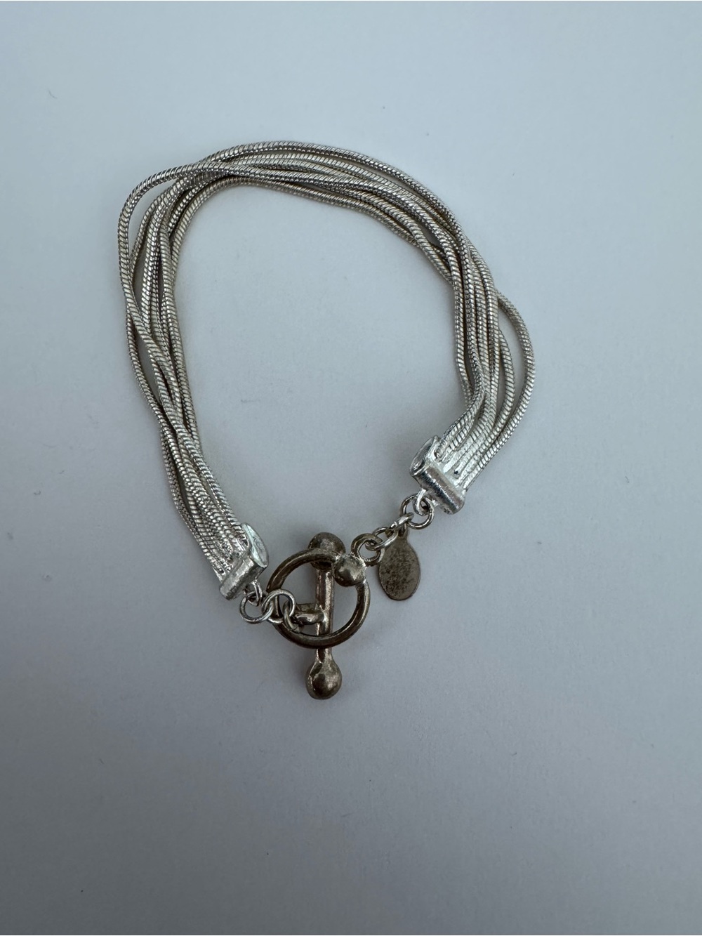 Multi-Strand Silver Tone Women's Bracelet - Elegant Toggle Clasp